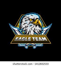 eagle head esport gaming mascot logo