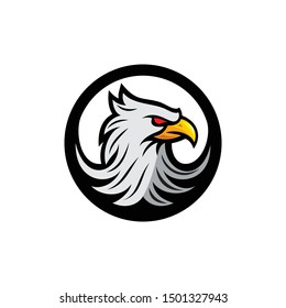 Logo Eagle Hawk Bird Gold Black Stock Vector (Royalty Free) 2062234781