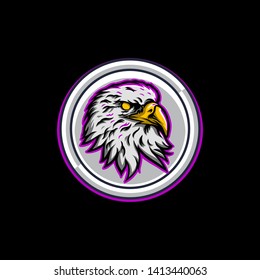 eagle head esport with purple shadow 