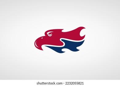 eagle head fire shape logo