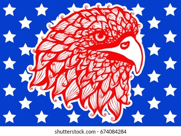 eagle. Head of the eagle. Flag of the USA. US symbol