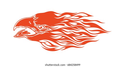 Eagle Head Flame Vector Template Design