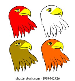 Eagle head in fullcolor style vector