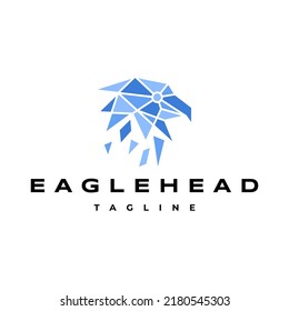 Eagle head geometric logo vector icon design template