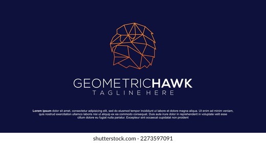 Eagle head geometric logo vector icon design template
