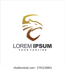 eagle head gold logo design