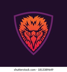 diseño del logotipo de la mascota de nivelación de cabeza de águila