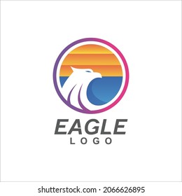 Eagle head gradient logo design