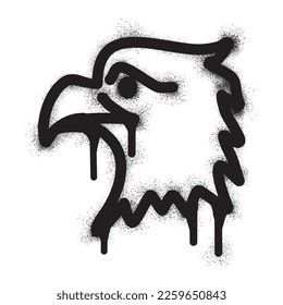 Eagle head graffiti with black spray paint