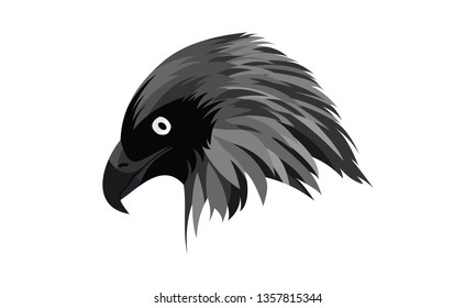 eagle head with grayscale colors