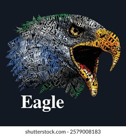 Eagle Head, Halftone Vector T shirt Design for Screen Print