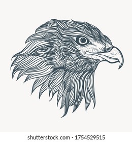 eagle head hand drawn tattoo artwork illustration
