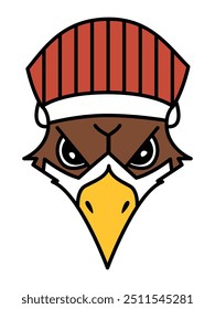 Eagle  Head  with hat mascot vector illustration