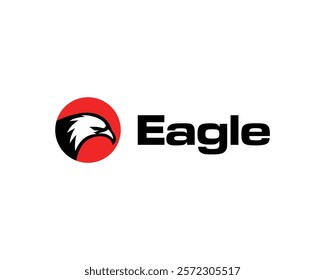 Eagle Head Hawk Falcon Beak Predator Bird with Circle Modern Colors Vector Logo Design Illustration