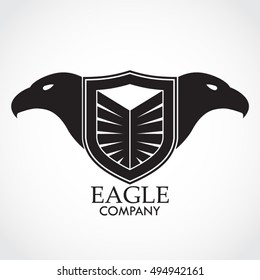 eagle head heraldry with shield logo
