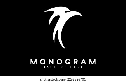 Eagle head icon abstract monogram vector logo template