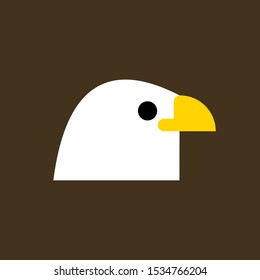 Eagle head icon, flat style. Eagle head icon. Flat illustration of eagle head icon for web design