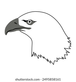 Eagle head icon in grey scale isolated on white background.
