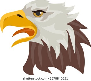 Eagle head, eagle head icon isolated on white background. Eagle with open beak. Vector, designer illustration. Vector.