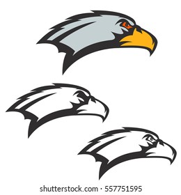 Eagle head icon isolated on white background. Vector design element