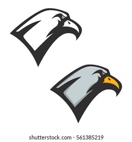 Eagle head icon isolated on white background. Vector design element.