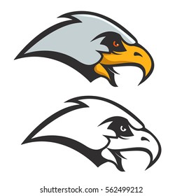 Eagle head icon isolated on white background. Vector design element.