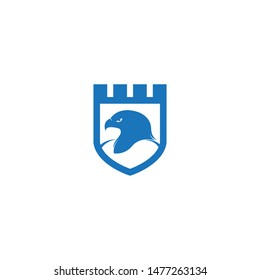 eagle head icon logo castle vector illustrations
