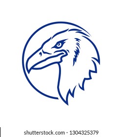 Eagle head icon. Eagle silhouette in circle