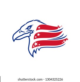 Eagle head icon. Eagle silhouette US symbol 