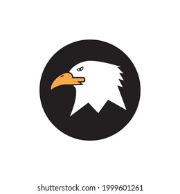 Eagle head icon vector illustration sign on black background