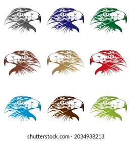 Eagle Head Icon Vector Illustration. Eagle Head Silhouette, Bird Head Contour
