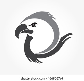 Eagle head icon vector. Simple and elegant stylized bird.