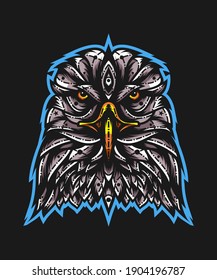 Eagle Head Illustration with angry face