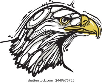 eagle head illustration in a cartoon style