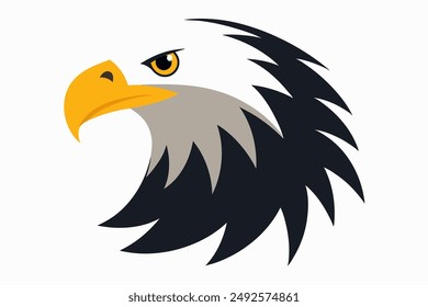 Eagle head illustration in high detail, perfect for branding, logos, and wildlife themes.