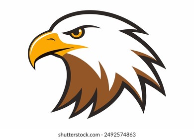 Eagle head illustration in high detail, perfect for branding, logos, and wildlife themes.