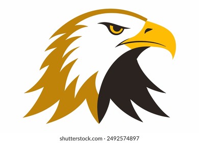 Eagle head illustration in high detail, perfect for branding, logos, and wildlife themes.