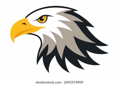 Eagle head illustration in high detail, perfect for branding, logos, and wildlife themes.