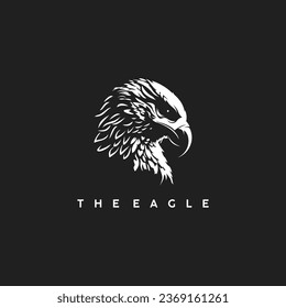 Logo de la ilustración de la cabeza del águila sobre fondo negro
