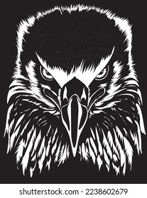eagle head illustration on black background