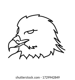 Eagle Head Illustration. Outline style. Vector Illustration. Animal Icon. Good for Cricut