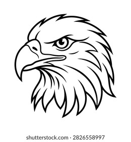 Eagle Head Illustration With Sharp Feather Details And Fierce Expression
