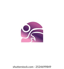 Eagle head inside a chat icon logo design