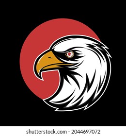 Eagle Head Inside Red Circle Vector