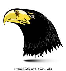 Eagle Head Isolated on White Background. Vector Illustration.