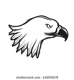 Eagle head isolated on a white background.
