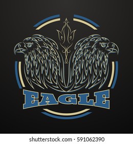 Eagle head  label vector emblem eps 10  design 