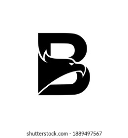 Eagle head of letter B for logo or initial of business brand.