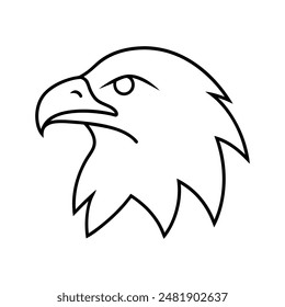Eagle head line art icon illustration