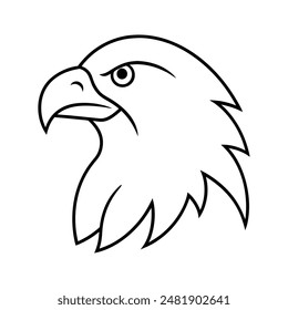 Eagle head line art icon illustration